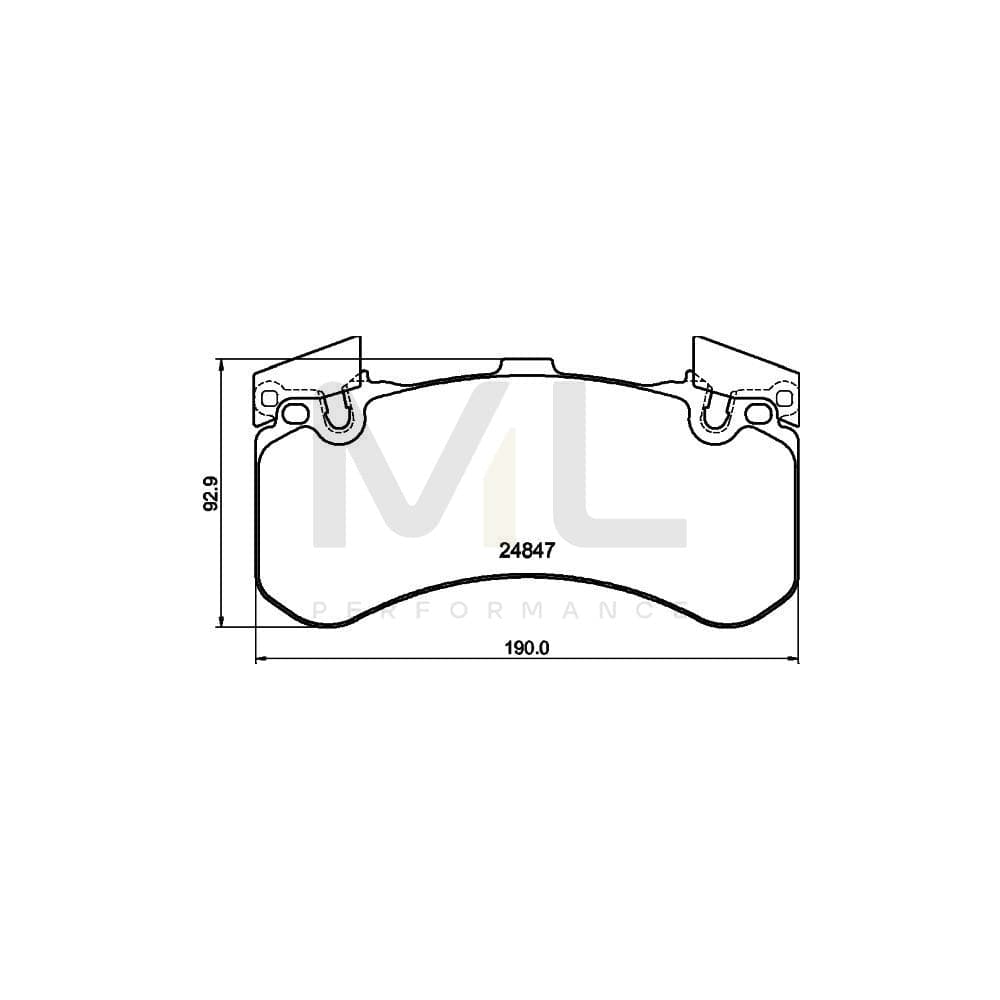 Hella 8DB 355 015-991 Brake Pad Set Not Prepared For Wear Indicator, With Counterweights