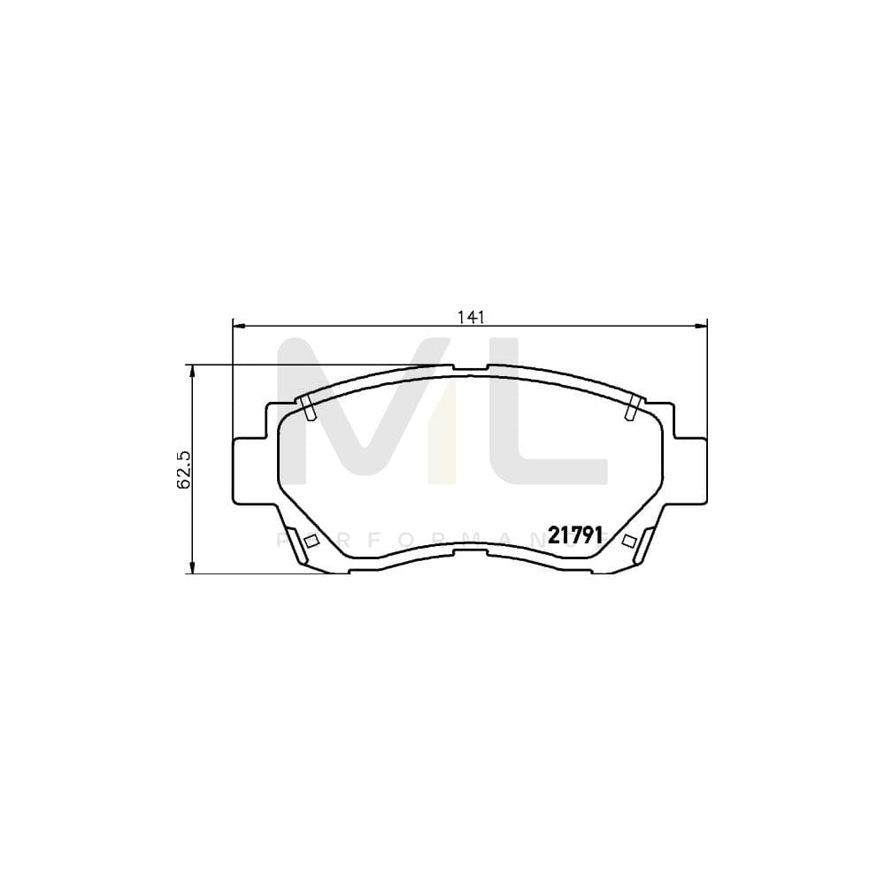 Hella 8DB 355 016-771 Brake Pad Set With Acoustic Wear Warning