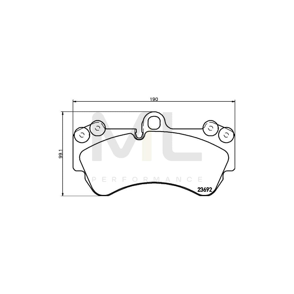 Hella 8DB 355 018-701 Brake Pad Set Prepared For Wear Indicator, With Counterweights