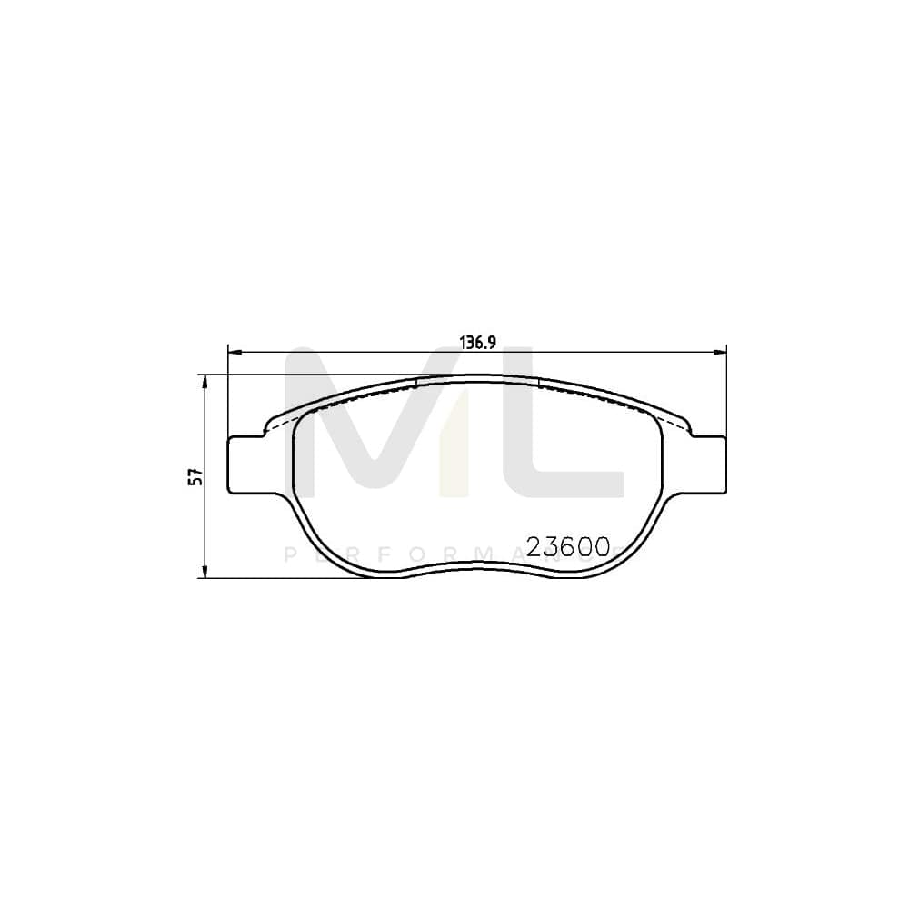 Hella 8DB 355 018-871 Brake Pad Set Not Prepared For Wear Indicator, With Brake Caliper Screws, With Accessories