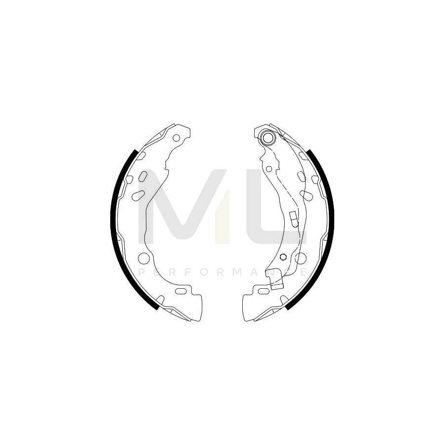 HELLA 8DB 355 020-081 Brake Shoe Set with handbrake lever