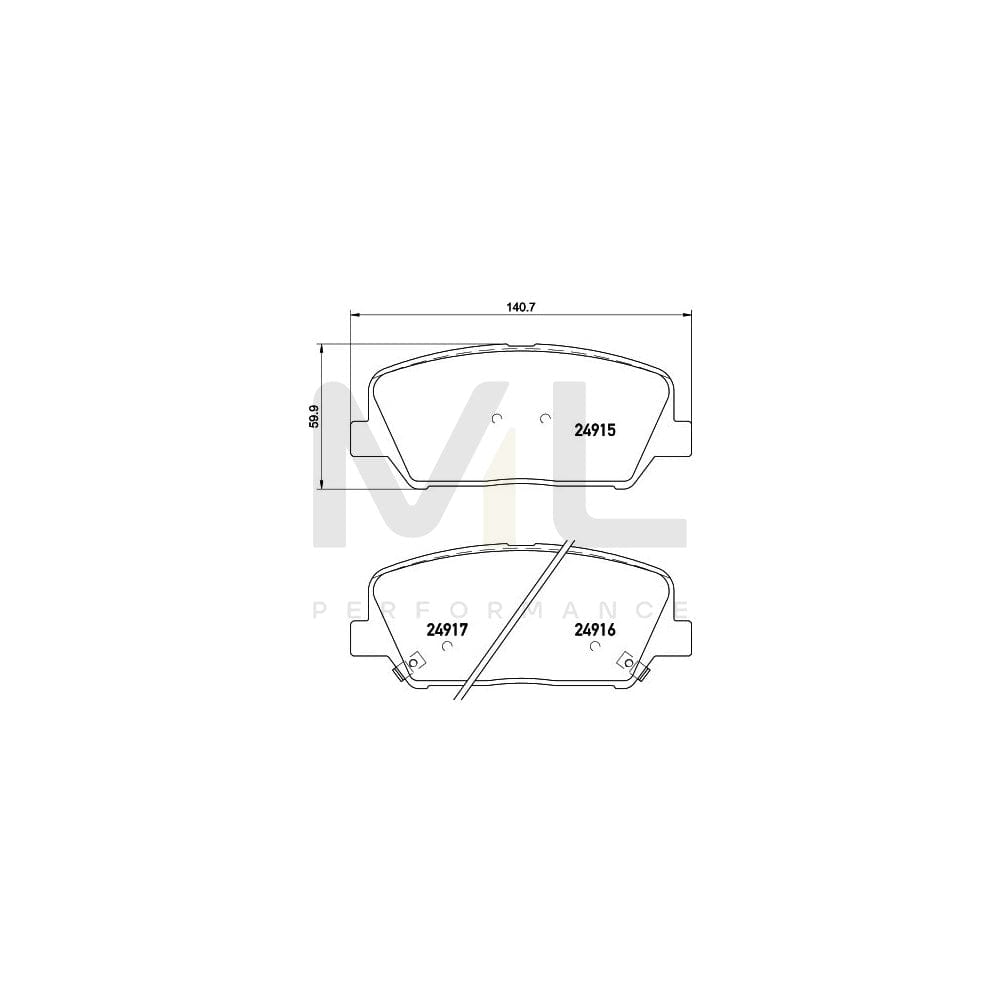 Hella 8DB 355 020-591 Brake Pad Set With Acoustic Wear Warning
