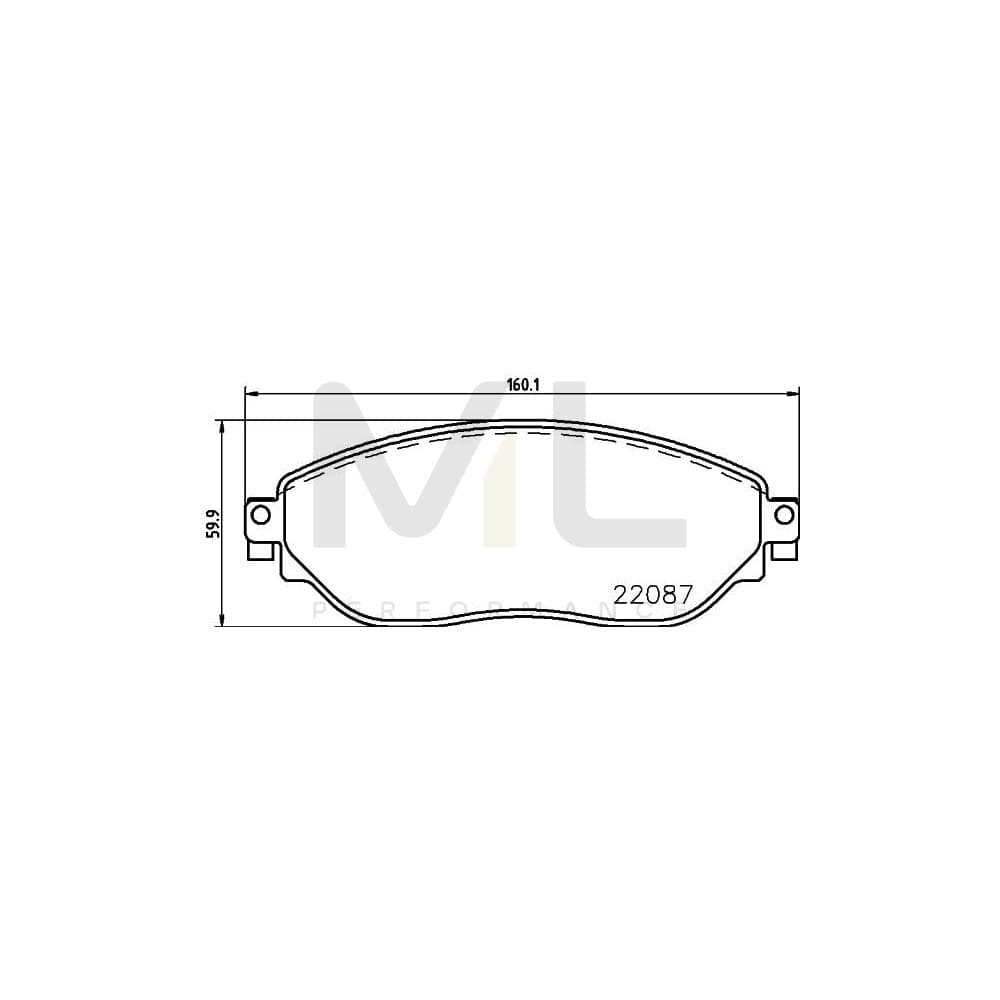 Hella 8DB 355 021-891 Brake Pad Set Not Prepared For Wear Indicator, With Brake Caliper Screws