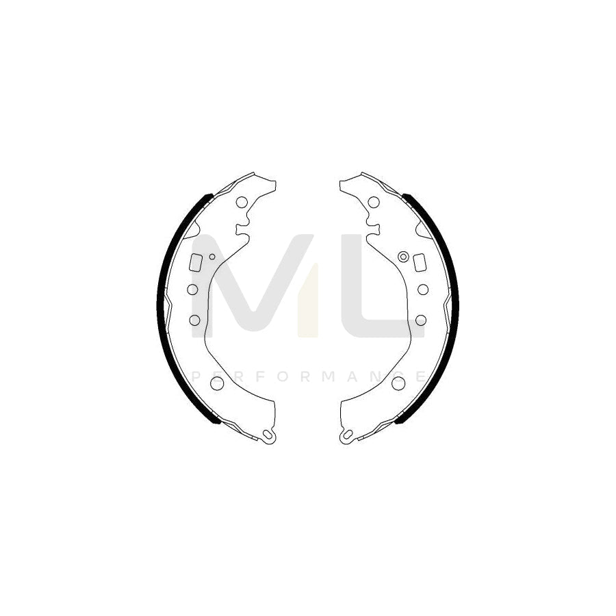 HELLA 8DB 355 022-021 Brake Shoe Set without handbrake lever