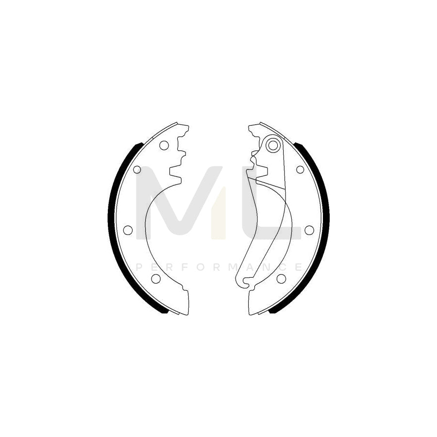 HELLA 8DB 355 022-081 Brake Shoe Set for IVECO Daily with handbrake lever