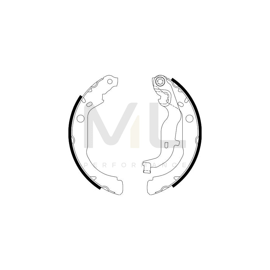 HELLA 8DB 355 022-261 Brake Shoe Set with handbrake lever