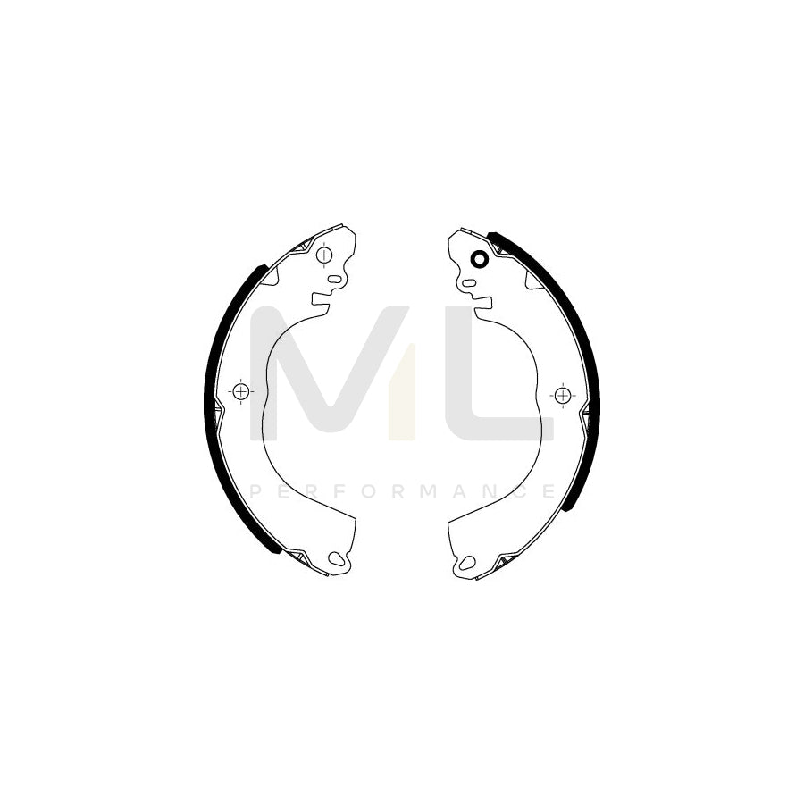 HELLA 8DB 355 022-301 Brake Shoe Set for MITSUBISHI MIRAGE without handbrake lever