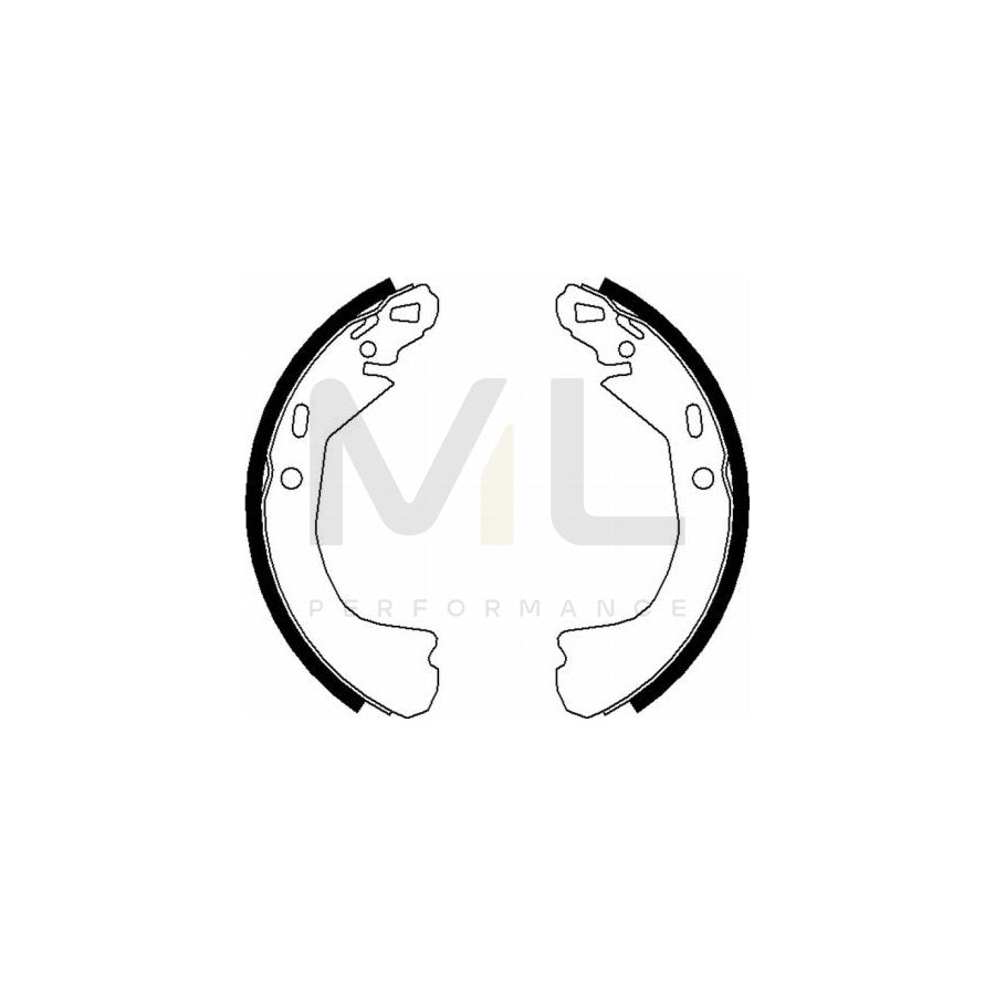 HELLA 8DB 355 022-331 Brake Shoe Set without handbrake lever