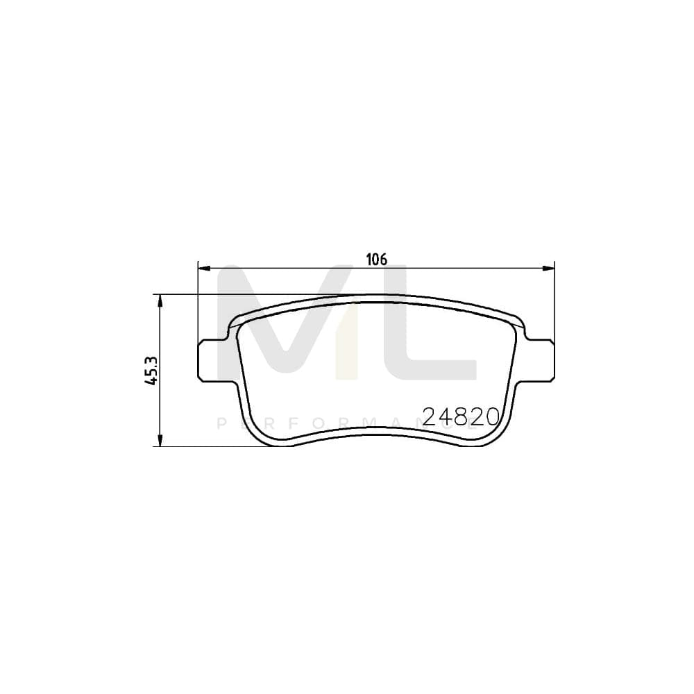 Hella 8DB 355 025-421 Brake Pad Set Not Prepared For Wear Indicator, With Brake Caliper Screws, With Accessories