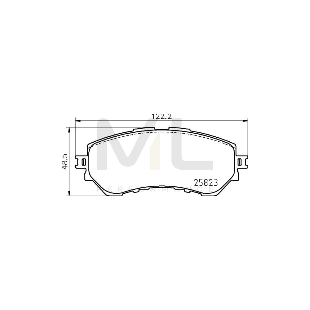 Hella 8DB 355 025-711 Brake Pad Set For Toyota Yaris Not Prepared For Wear Indicator, With Accessories