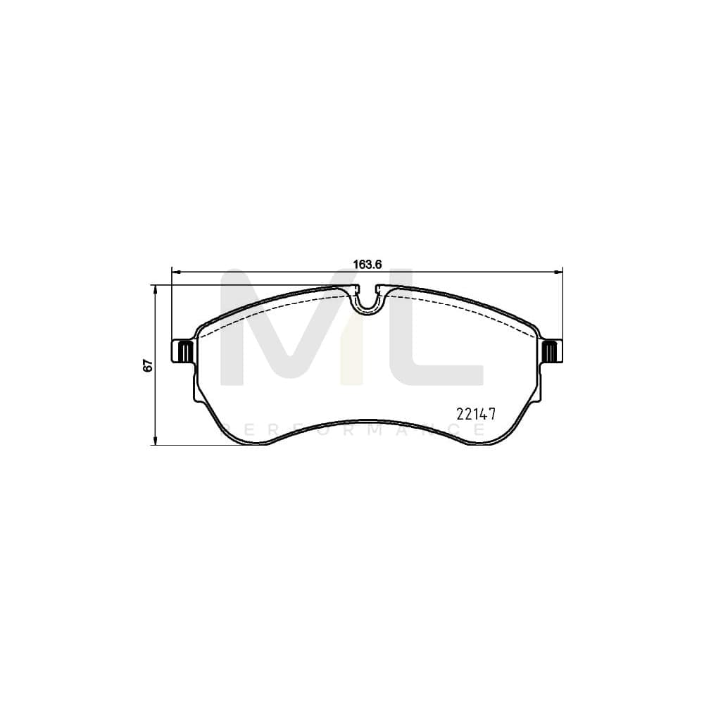 Hella 8DB 355 032-921 Brake Pad Set Prepared For Wear Indicator, With Brake Caliper Screws, With Accessories