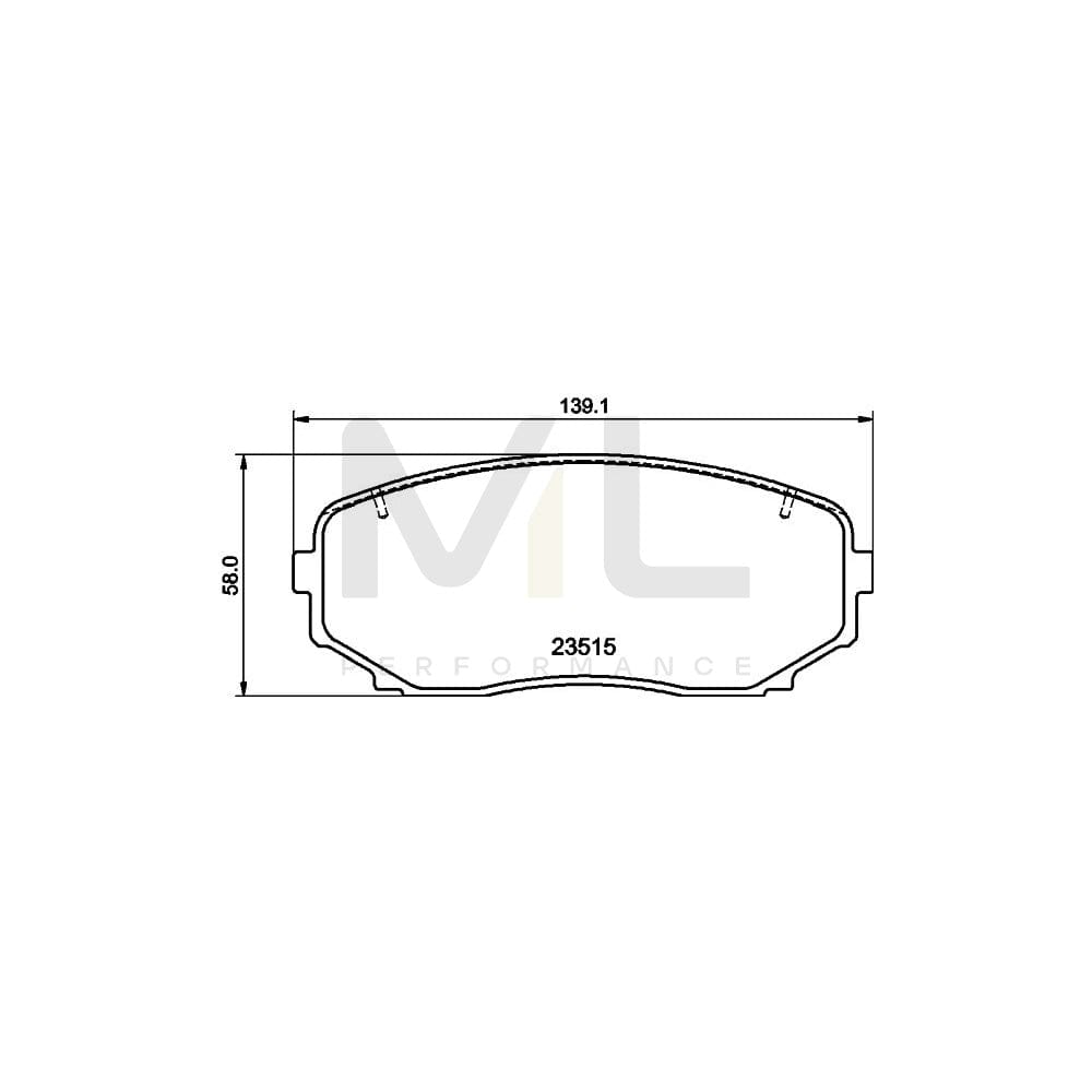 Hella 8DB 355 032-941 Brake Pad Set With Acoustic Wear Warning, With Accessories