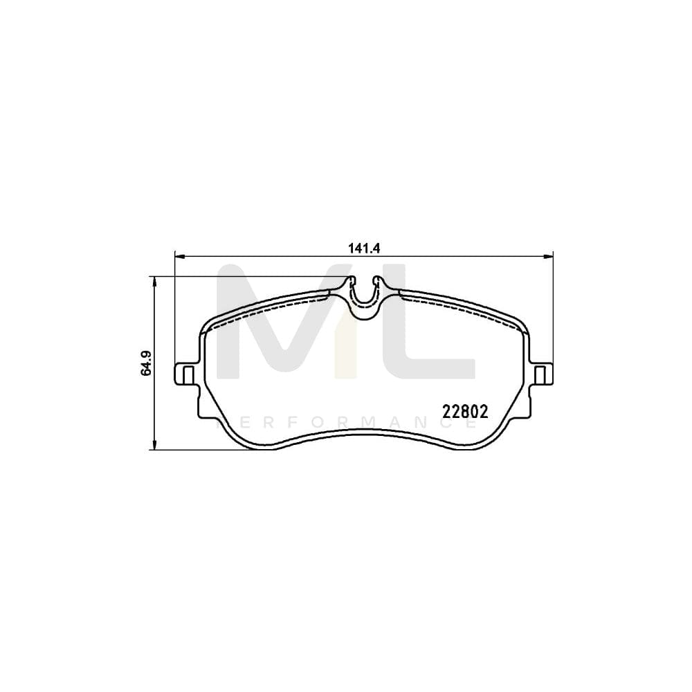 Hella 8DB 355 037-751 Brake Pad Set Prepared For Wear Indicator, With Brake Caliper Screws, With Accessories