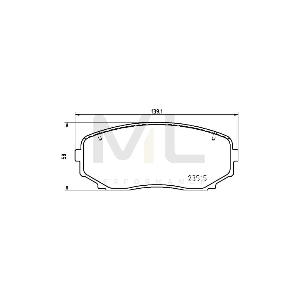 Hella 8DB 355 037-911 Brake Pad Set Not Prepared For Wear Indicator, With Accessories