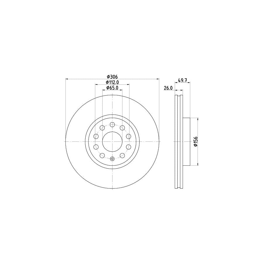 Hella 8DD 355 134-611 Brake Disc