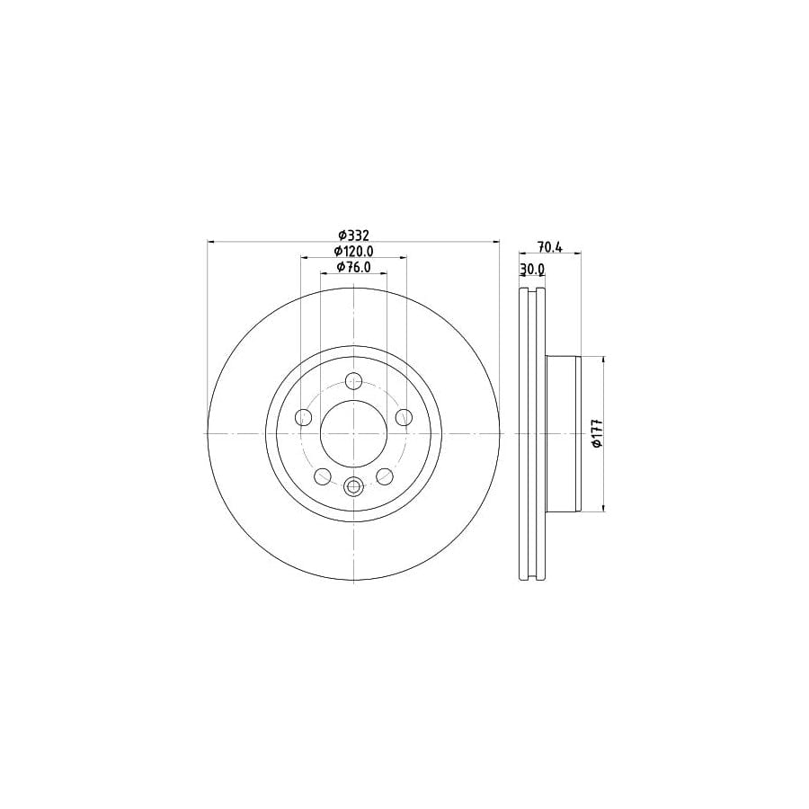 Hella 8DD 355 135-011 Brake Disc For VW Multivan T7 (STM, STN)