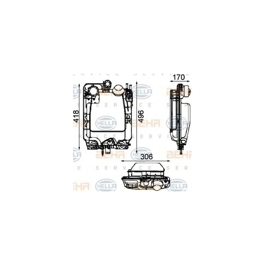 Hella 8MA 376 705-291 Coolant Expansion Tank