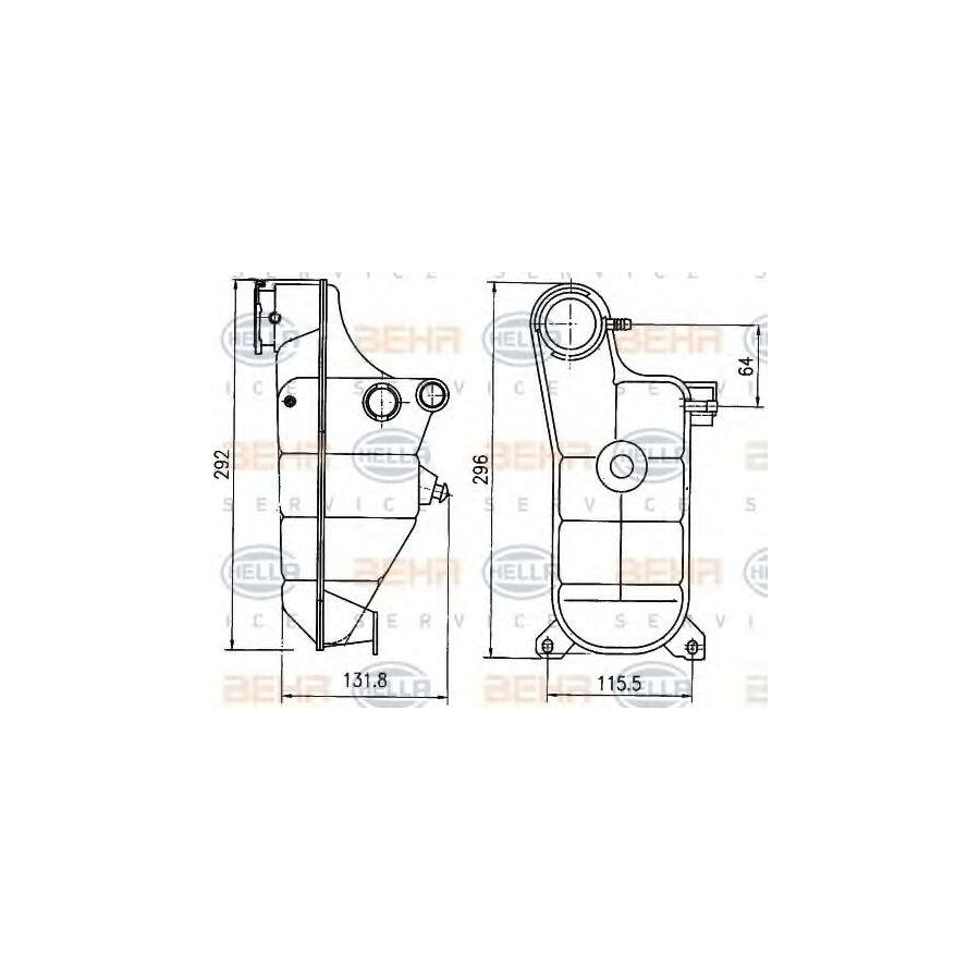 Hella 8MA 376 755-151 Coolant Expansion Tank