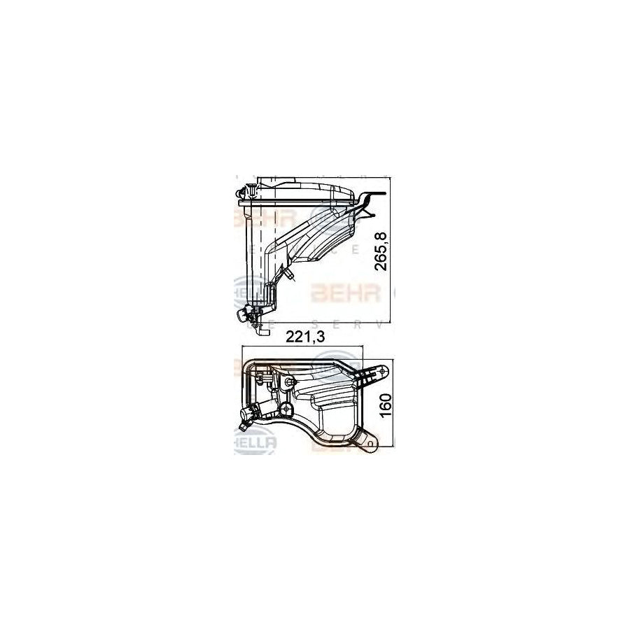 Hella 8MA 376 789-751 Coolant Expansion Tank