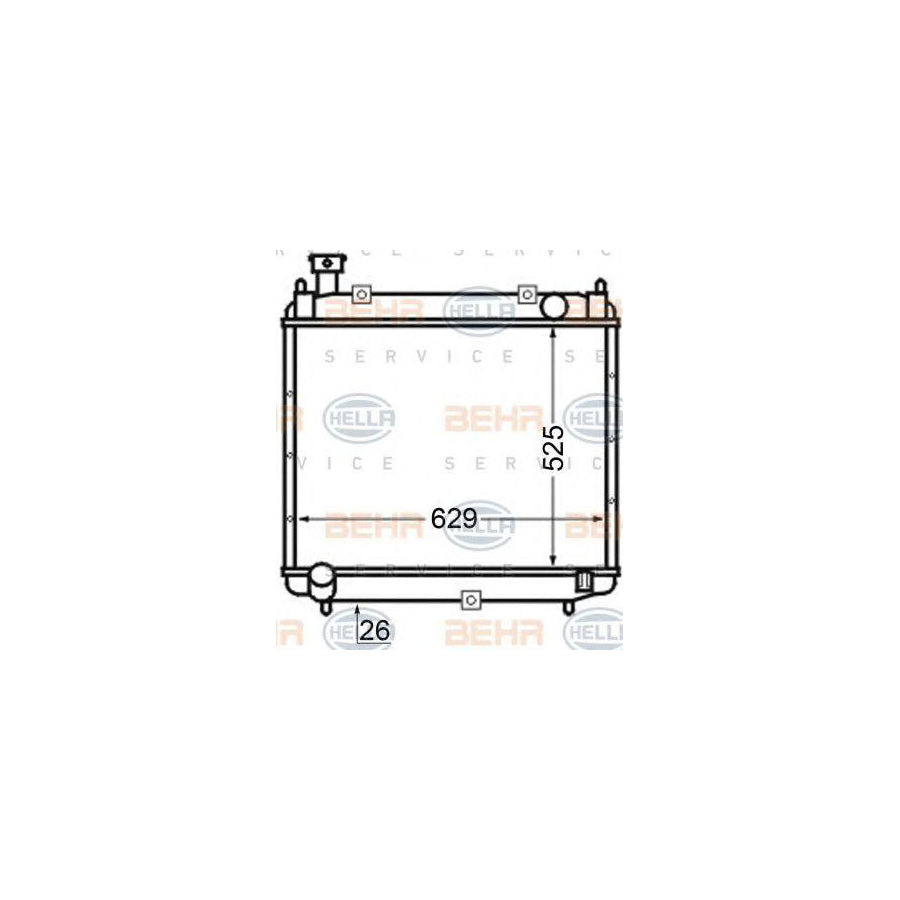 Hella 8MK 376 704-661 Engine Radiator For Toyota Hiace
