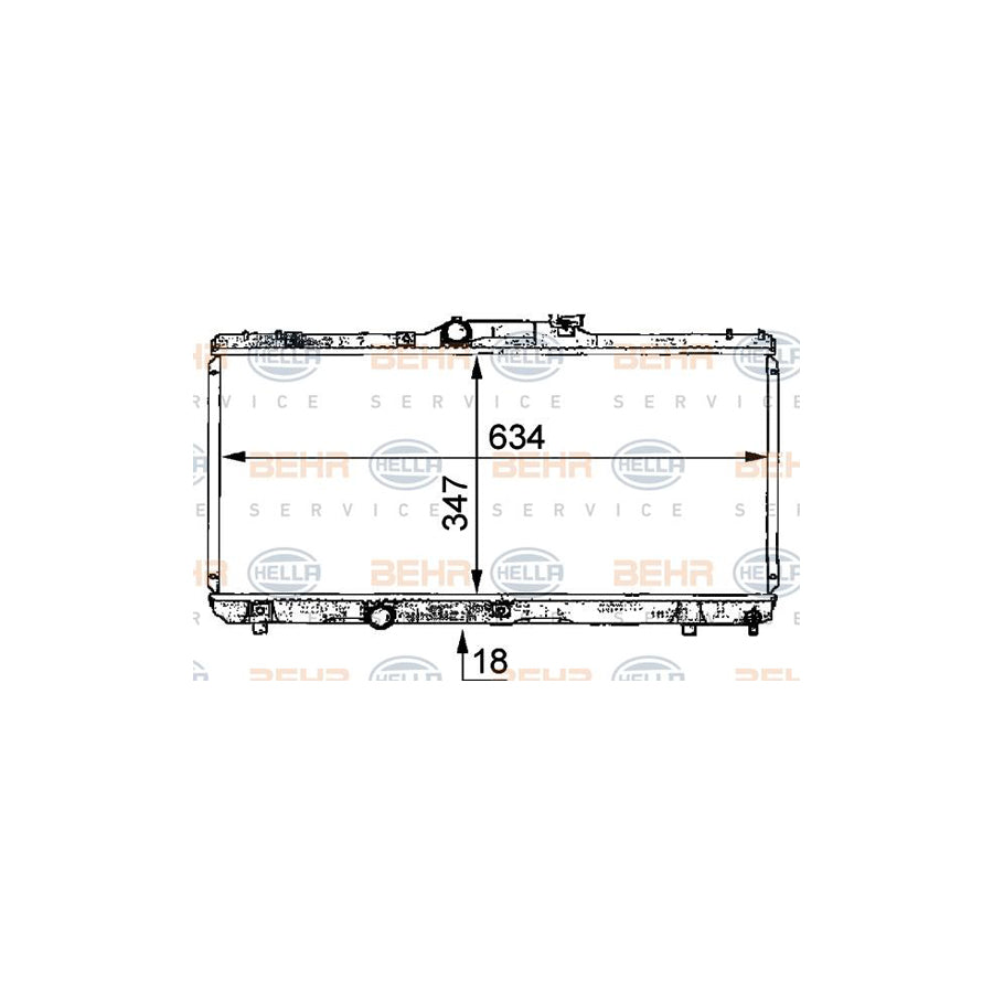 Hella 8MK 376 706-731 Engine Radiator For Toyota Corolla