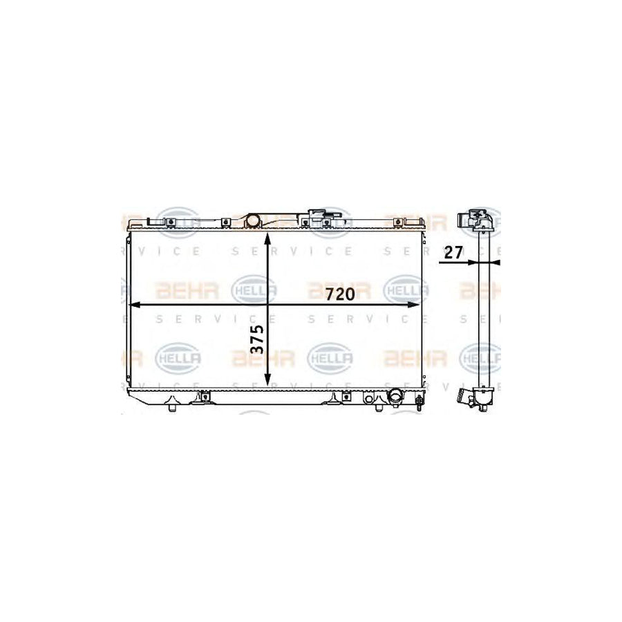 Hella 8MK 376 708-121 Engine Radiator For Toyota Carina