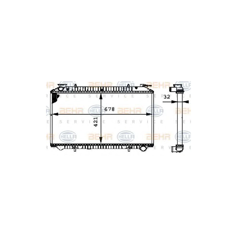 Hella 8MK 376 712-721 Engine Radiator For Nissan Serena (C23)
