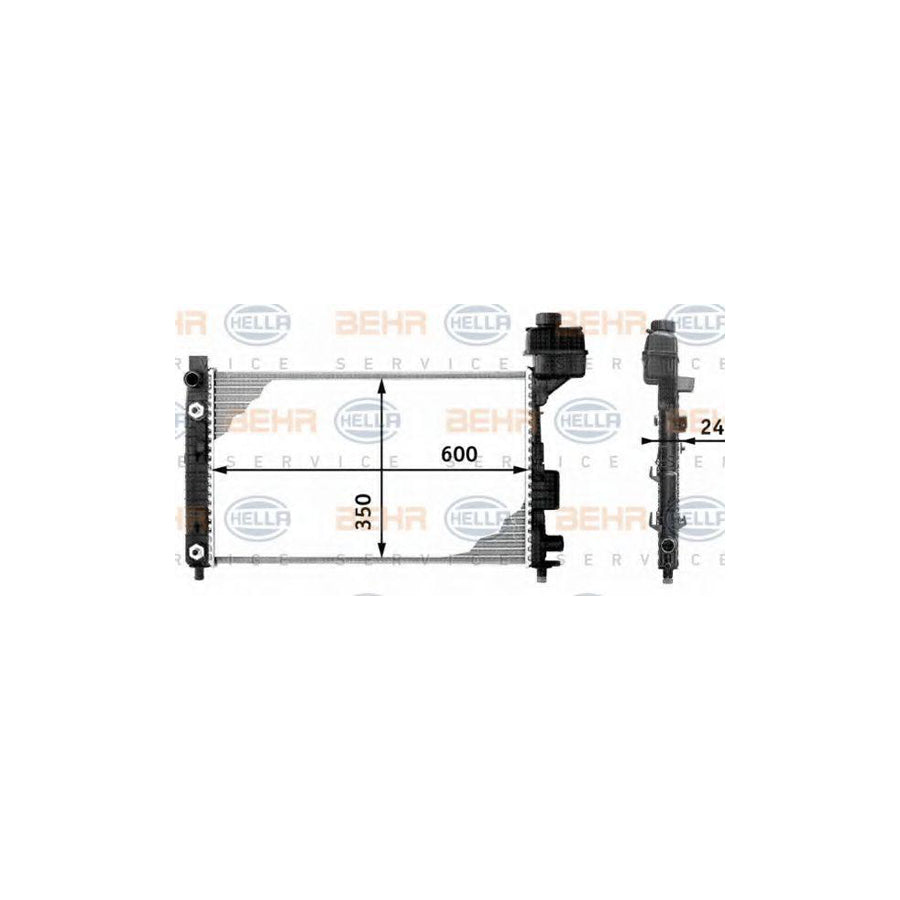 Hella 8MK 376 713-044 Engine Radiator Suitable For Mercedes-Benz A-Class (W168)