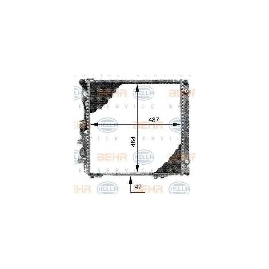 Hella 8MK 376 713-294 Engine Radiator Suitable For Mercedes-Benz S-Class Saloon (W126)