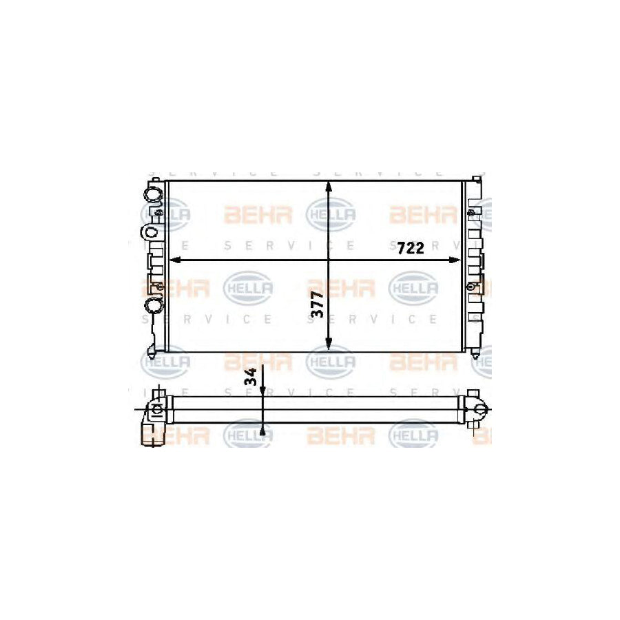 Hella 8MK 376 715-174 Engine Radiator For VW Passat
