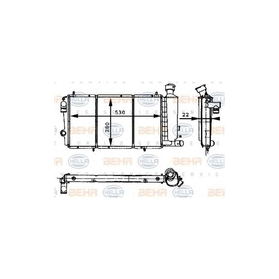 Hella 8MK 376 715-411 Engine Radiator For Citroen C15