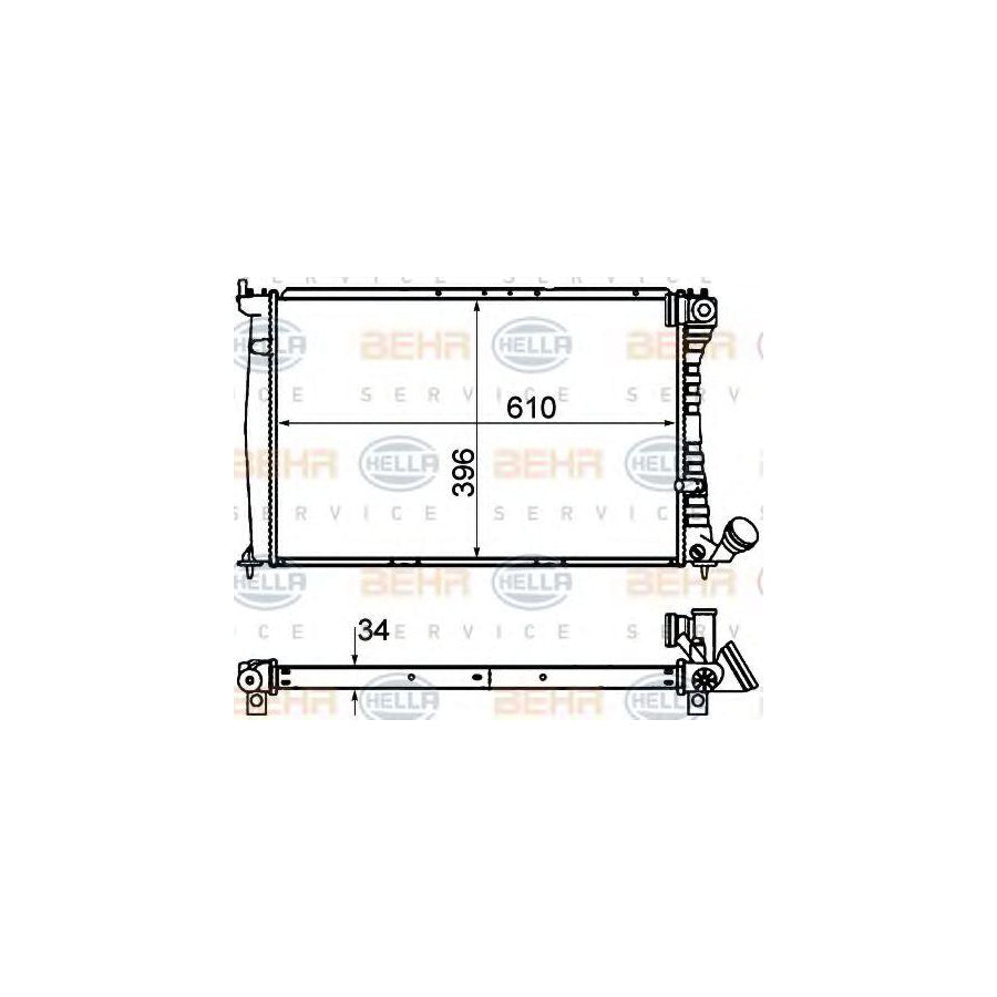 Hella 8MK 376 716-501 Engine Radiator For Citroen Xantia