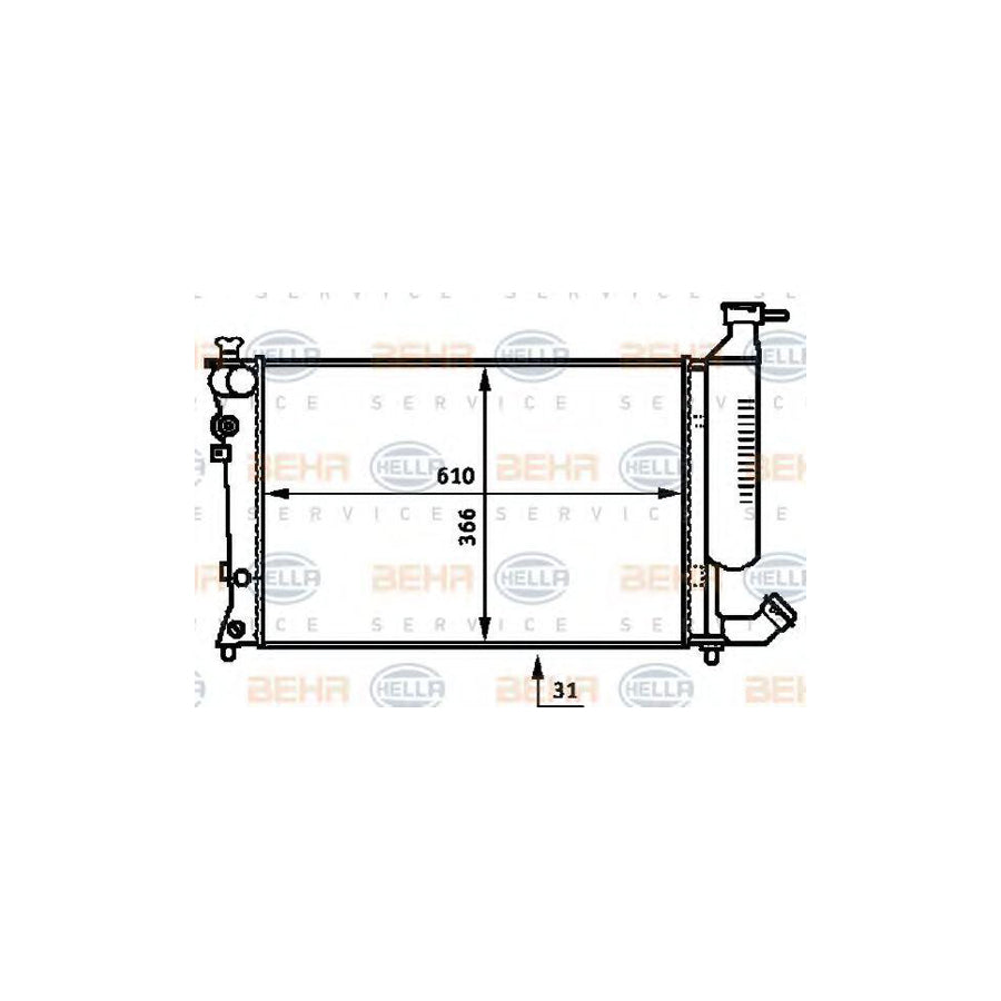 Hella 8MK 376 717-501 Engine Radiator For Citroen Xsara