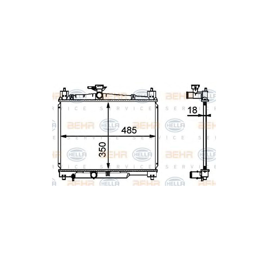 Hella 8MK 376 718-421 Engine Radiator For Toyota Yaris I Hatchback (P1)