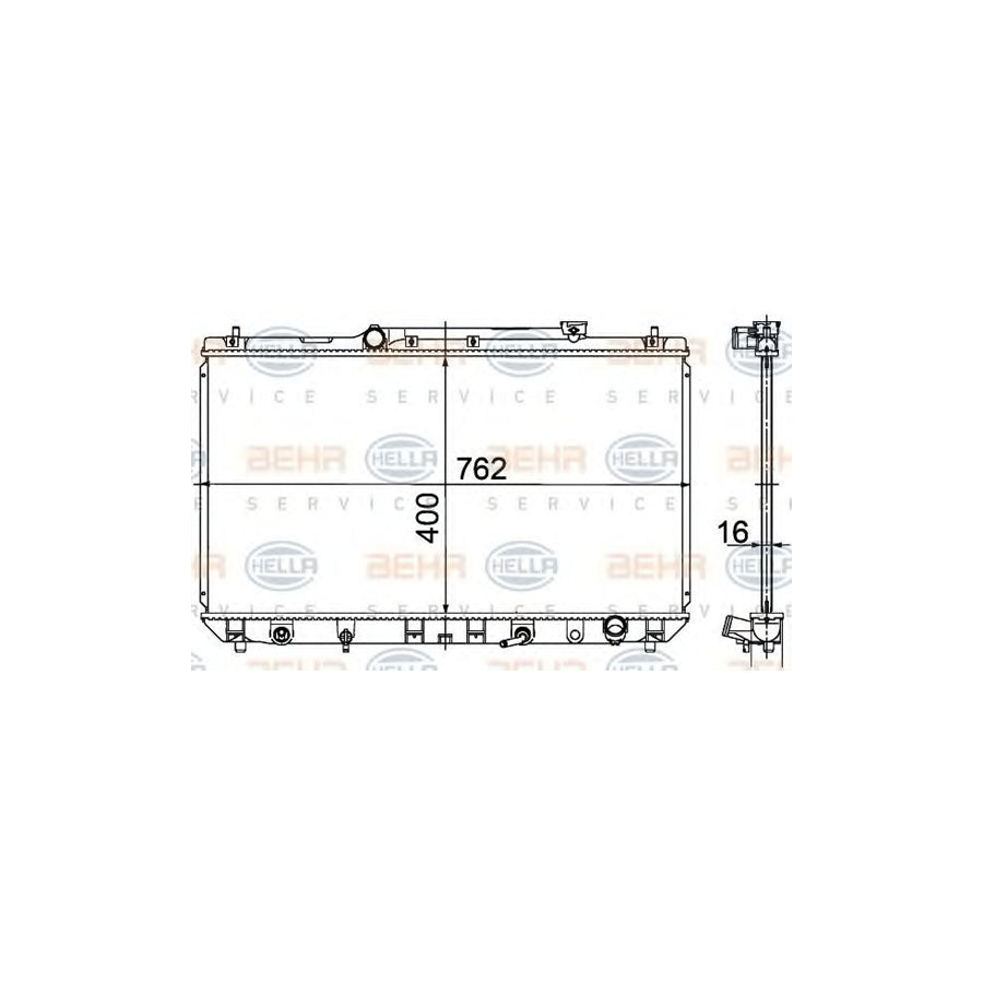 Hella 8MK 376 718-531 Engine Radiator For Toyota Camry IV Saloon (_V2_)