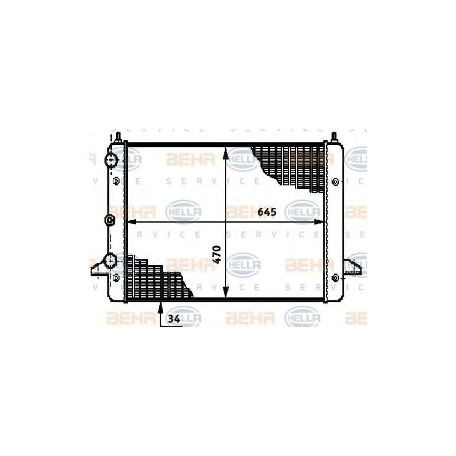 Hella 8MK 376 720-491 Engine Radiator
