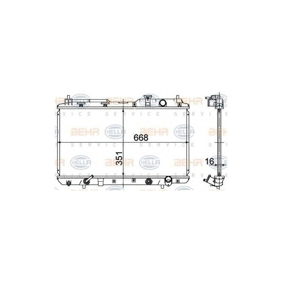 Hella 8MK 376 724-531 Engine Radiator For Honda Cr-V I (RD)