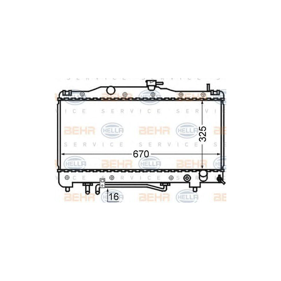 Hella 8MK 376 724-641 Engine Radiator For Toyota Carina