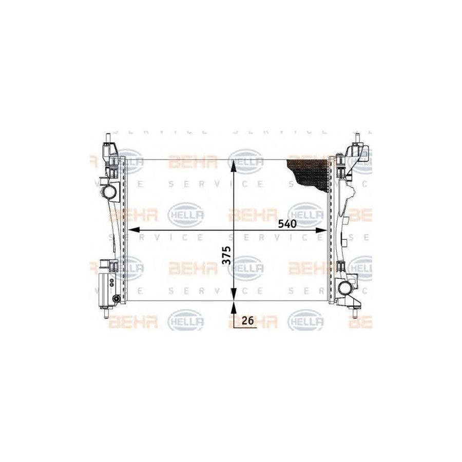 Hella 8MK 376 728-784 Engine Radiator