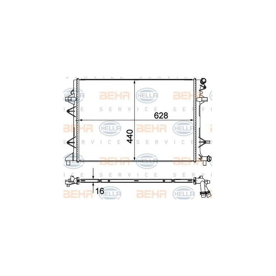 Hella 8MK 376 735-371 Engine Radiator For VW Jetta Mk6 (162, 163, AV3, AV2)