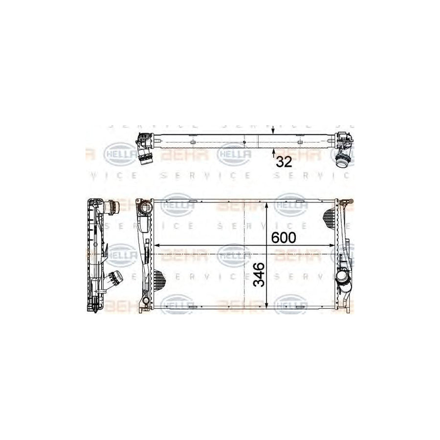 Hella 8MK 376 754-024 Engine Radiator For BMW 3 Series