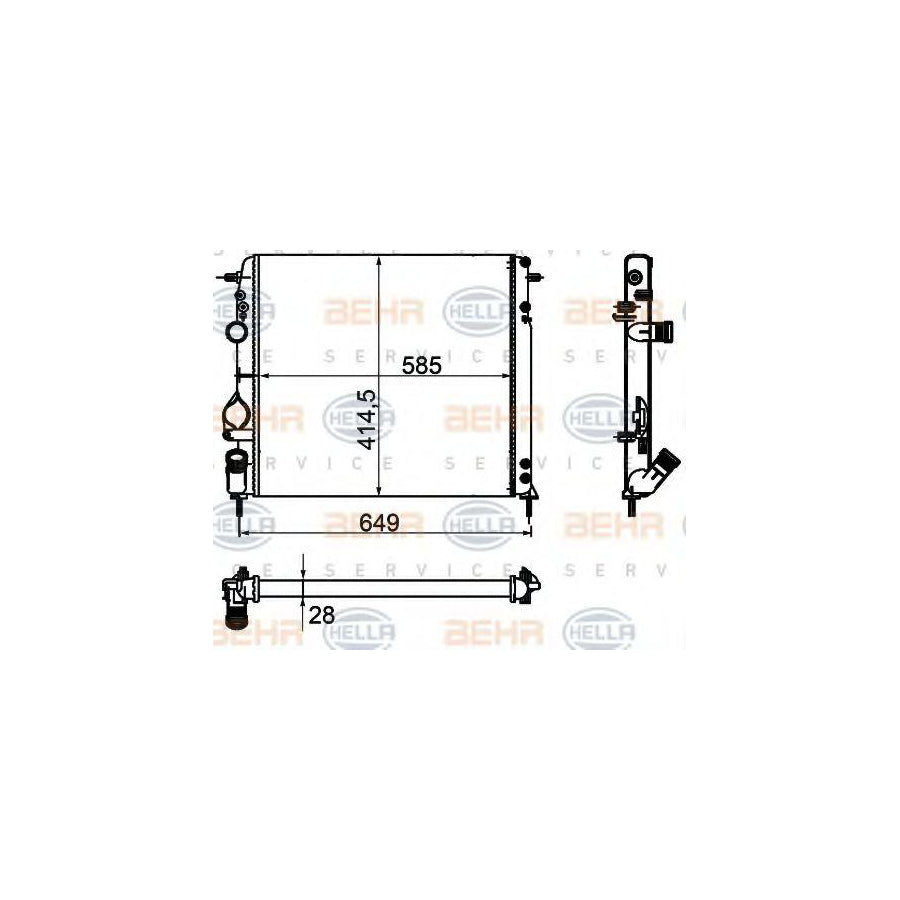 Hella 8MK 376 755-361 Engine Radiator For Renault Megane