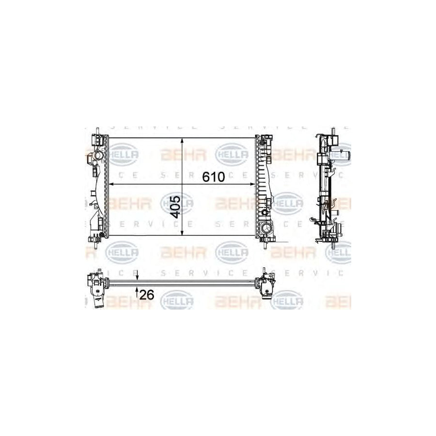Hella 8MK 376 756-261 Engine Radiator