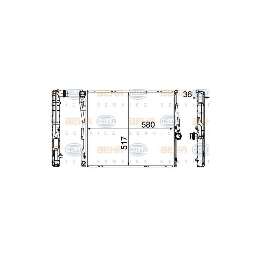 Hella 8MK 376 764-771 Engine Radiator For BMW X3 (E83)
