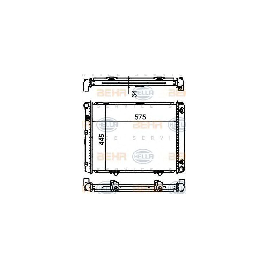 Hella 8MK 376 769-701 Engine Radiator Suitable For Mercedes-Benz 190 (W201)