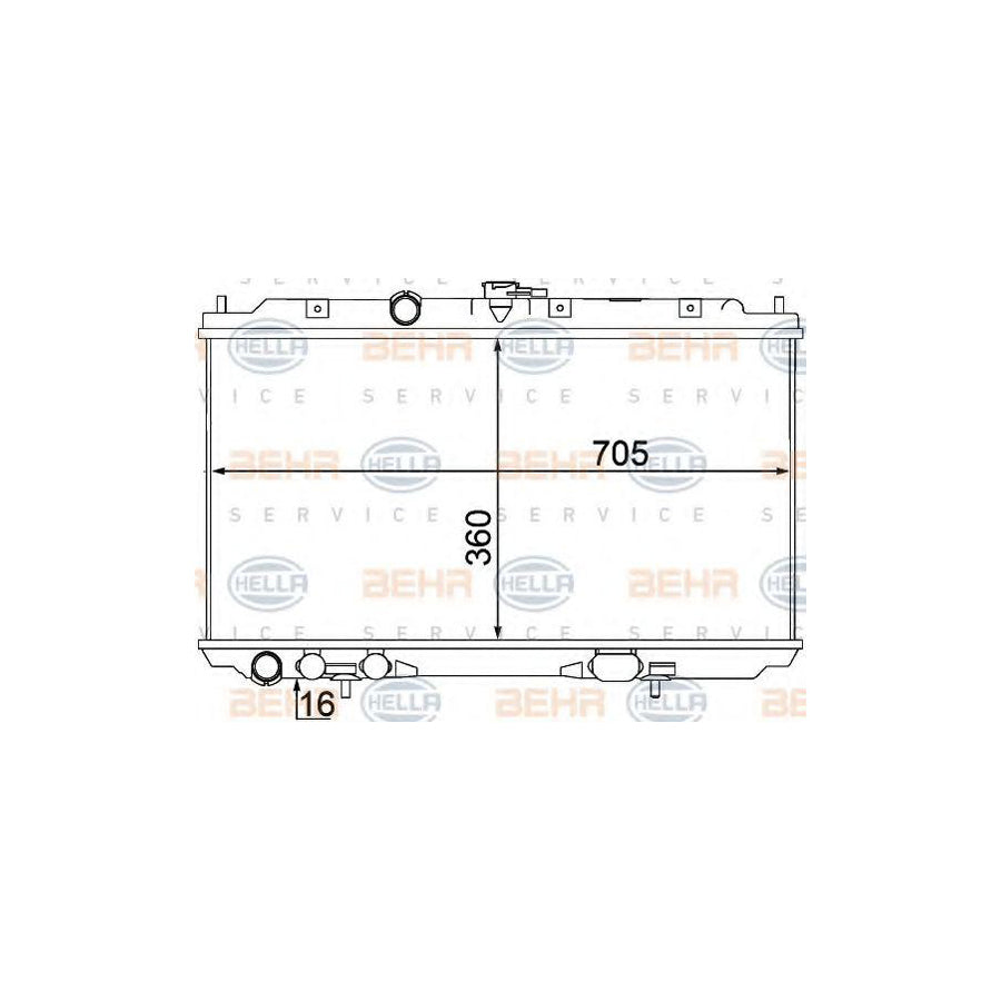Hella 8MK 376 770-671 Engine Radiator For Nissan Primera