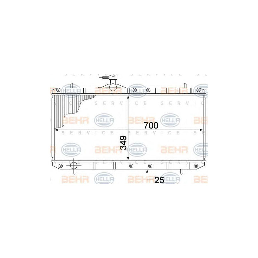 Hella 8MK 376 773-021 Engine Radiator For Suzuki Liana Saloon (ER, RH)