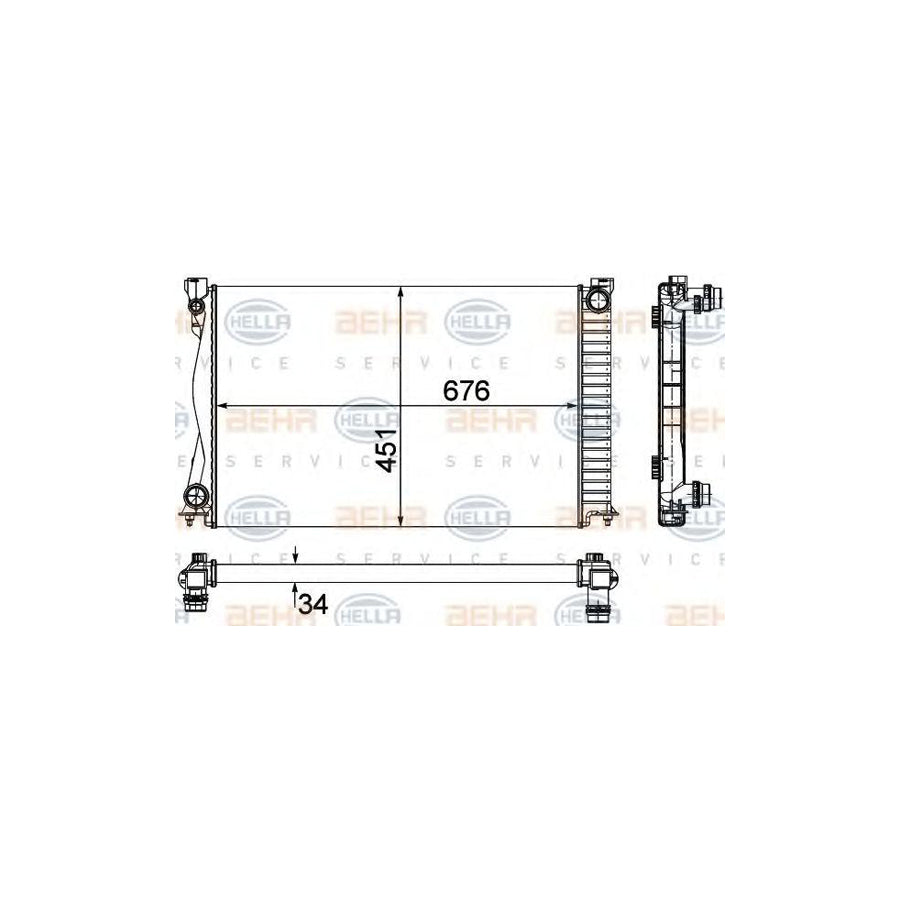 Hella 8MK 376 790-101 Engine Radiator For Audi A6