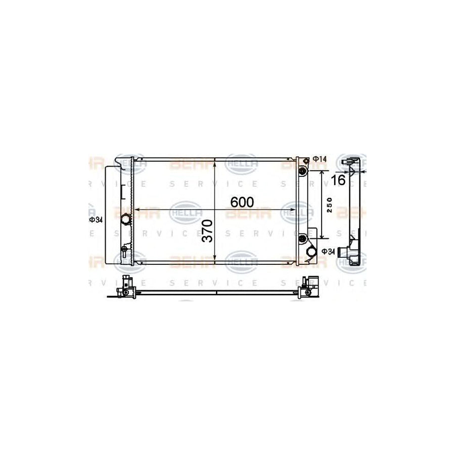 Hella 8MK 376 790-211 Engine Radiator For Toyota Corolla X Saloon (E150)