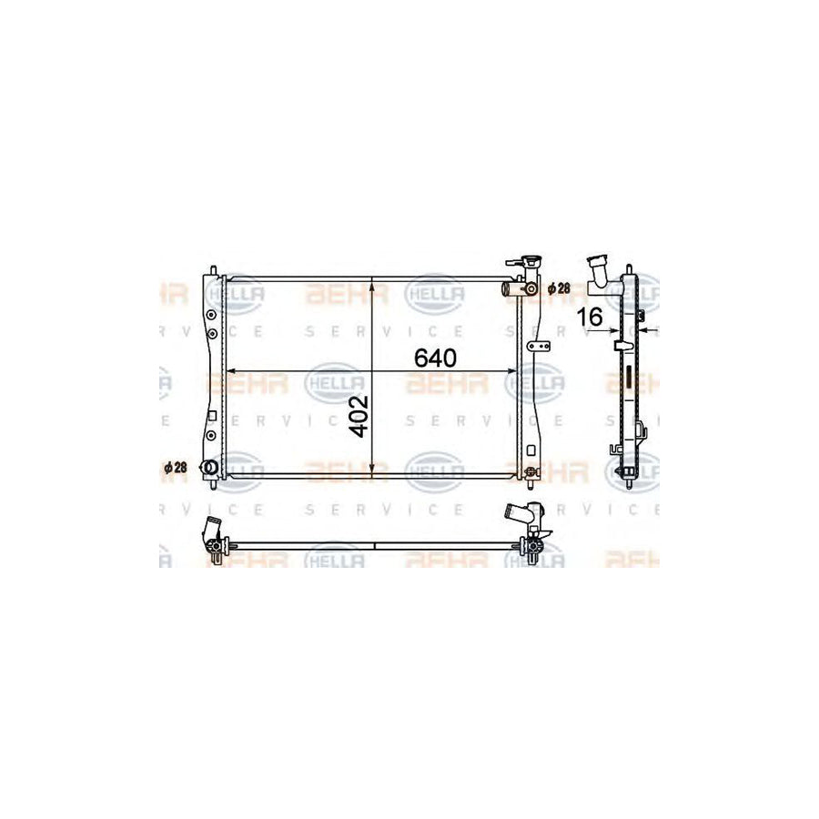 Hella 8MK 376 790-321 Engine Radiator For Mitsubishi Colt
